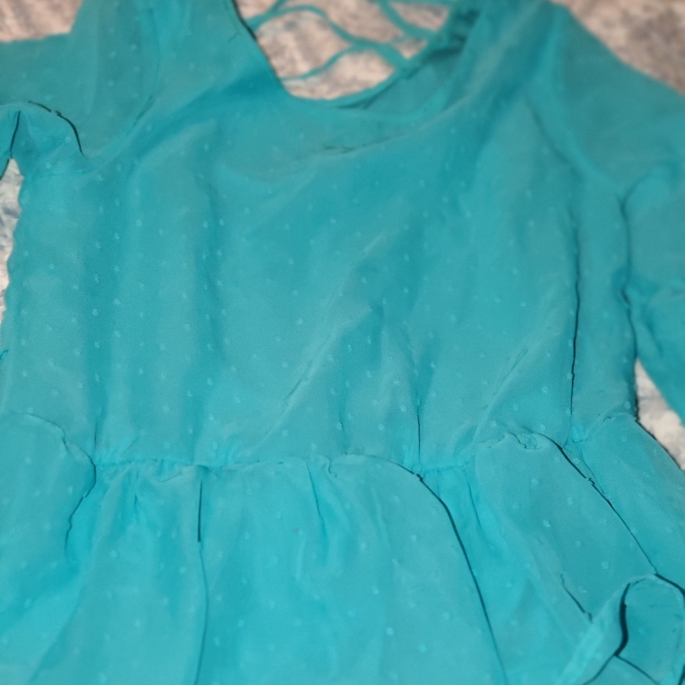 Girls teal dressy top
